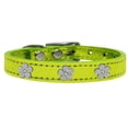 thumbnail image 2 of Mirage Pet Products Flower Widget Genuine Metallic Leather Dog Collar, Size 10, Lime Green/Silver, 2 of 2