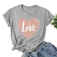 thumbnail image 4 of GaThRRgYP Womens Perfect Fit Crew Neck Short Sleeve Tee,Ladies' Valentine's Day Printed Round Neck Short Sleeved T-shirt Loose Casual Gray L, 4 of 5