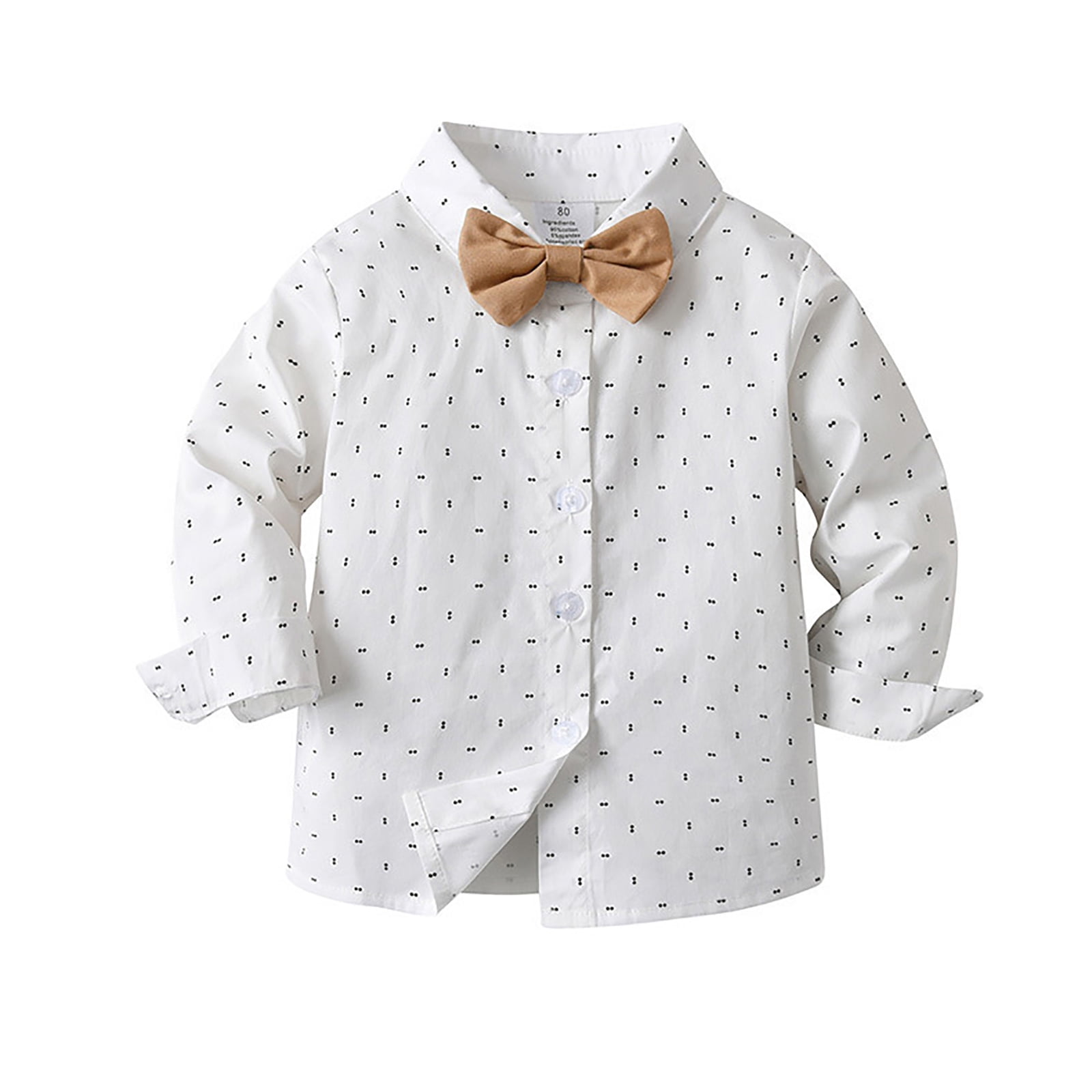 Ketyyh-chn99 Baptism Outfits For Baby Boys Toddler Baby Boy Clothes Suit Gentleman Wedding Outfits Formal Dress Shirt+Bowtie+Suspender Pants Size for 12-18 Months,Khaki