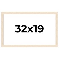 32x19 Frame White Real Wood Picture Frame Width 1.5 inches | Interior Frame Depth 0.5 inches | Barn
