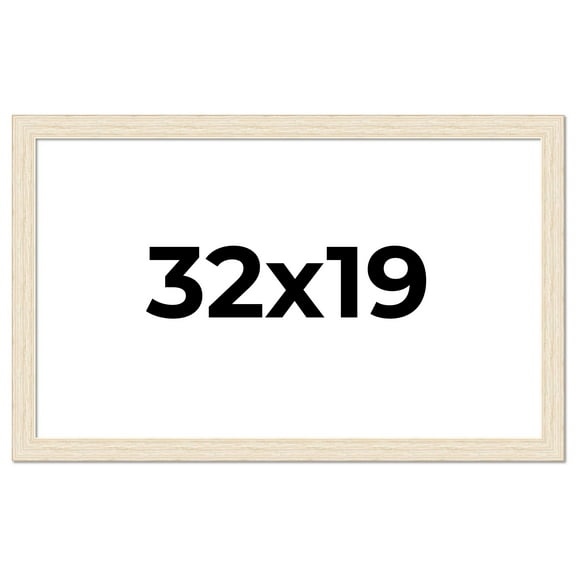 32x19 Frame White Real Wood Picture Frame Width 1.5 inches | Interior Frame Depth 0.5 inches | Barn