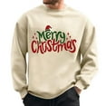 thumbnail image 3 of Entyinea Pattern Christmas Sweatshirts Long Sleeve T-shirt for Men,Khaki L, 3 of 3