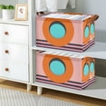 thumbnail image 2 of Yayeee Foldable Storage Basket for Shelves with Handles Waterproof Cloth Bins, Orange Circle, 2 of 7