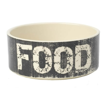 UPC: 0844534016683 | PetRageous Vintage 6 inch 3.5 Cup Dog and Cat Food Bowl Black