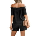 thumbnail image 3 of DYMADE Women Short Sleeve T-Shirt Shorts Summer Plain Outfit Sets, 3 of 4