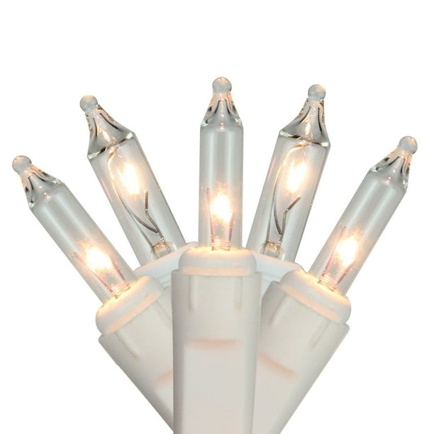 Set of 150 Clear Everglow Twinkle Icicle Christmas Lights White Wire