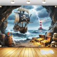thumbnail image 1 of Barco pirata Friends de Background Seasons, 2,1 x 1,5 m, con cinta, 1 of 6