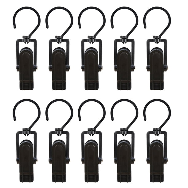 10 pinzas para acampar al aire libre, pinzas de almacenamiento para picnic, perchas resistentes al viento, pinzas de gancho