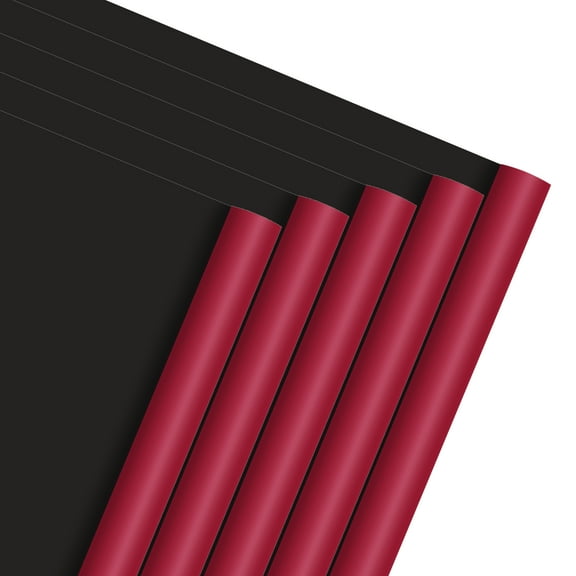 Uxcell 20 Sheets Flower Wrapping Paper, 21.5" x 21.5" Waterproof Floral Bouquet Wrapping Papers Florist Supplies for Wedding Party Gift Packaging DIY Crafts, Wine Red/ Black