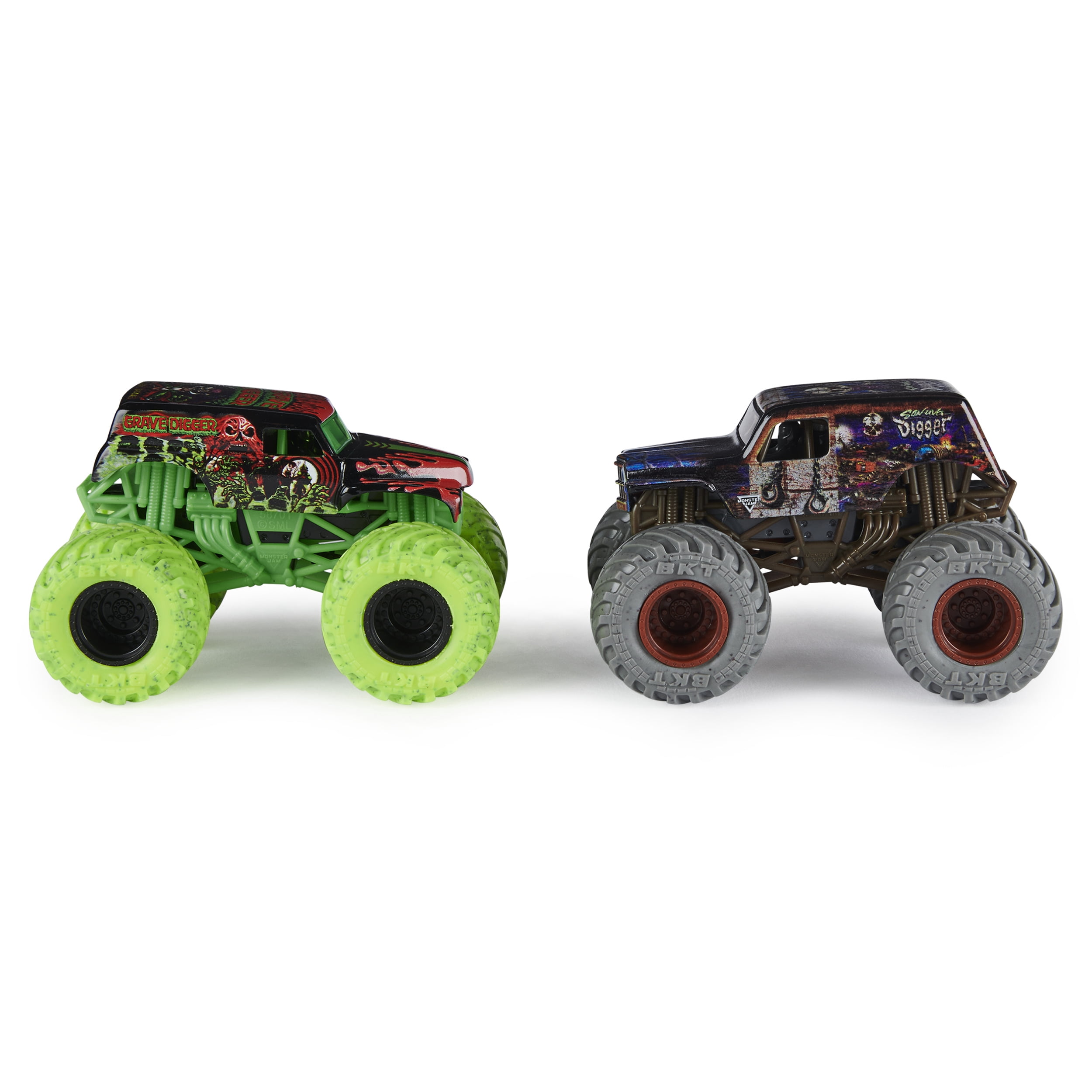 Monster Jam, Official Zombie Grave Digger Vs. Hunter Son-Uva Digger Die-Cast Monster Trucks, 1:64 Scale