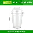 thumbnail image 2 of Green Direct Clear Cups With Lids / 16 oz. Clear Plastic Cups with Lids/Clear Disposable Cups/Ice coffee cups & Bubble Boba Tea Cups/Cup with Lid for Cold Drinking & Smoothie Pack of 50, 2 of 6