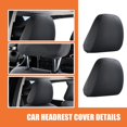 thumbnail image 4 of shiyou-Pack-2 Car Seat Headrest Cover, Reusable Flexible Headrest Protector, Universal Headrest Anti-Dirty Covers, Fully Wrapped Car Headrest Accessory (Black), 4 of 4