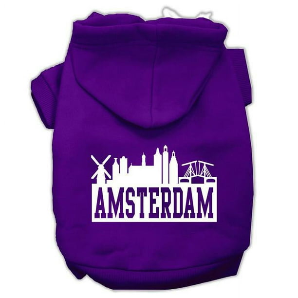 Amsterdam Skyline Sérigraphie Hoodies Violet Taille XS (8)
