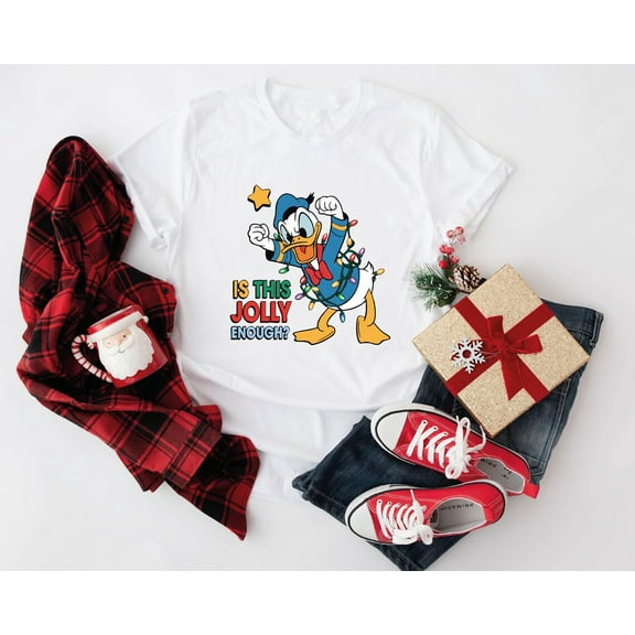 Donald Duck Holiday T-Shirt, Walt Disney World Xmas Trip Shirt, Merry Holiday Tee, Winter Holiday Tee, Mickey Friends Holiday Shirt, S-5XL Shirt