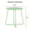 thumbnail image 5 of LAUSAINT HOME 18" Modern Outdoor Side Table, Small Round Steel Patio Table with Adjustable Footpads, Green, 5 of 6
