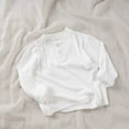 thumbnail image 3 of T Shirts for Girls Boys White Long Sleeve Shirt Crew Neck Tees Fall Clothes Girls Tops Size 6-9 Months, 3 of 4