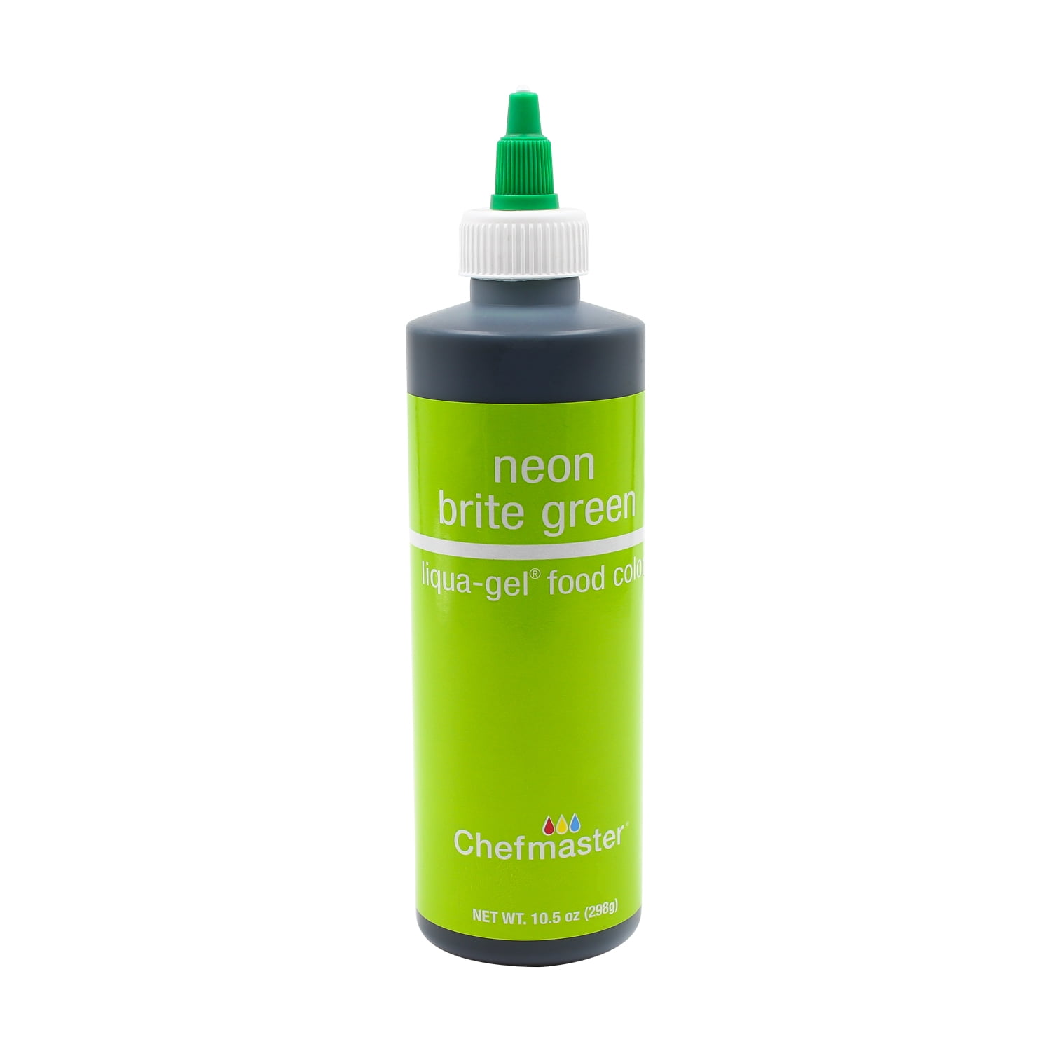 Chefmaster by US Cake Supply 10.5oz Neon Brite Green Liqua-Gel Cake Food Color