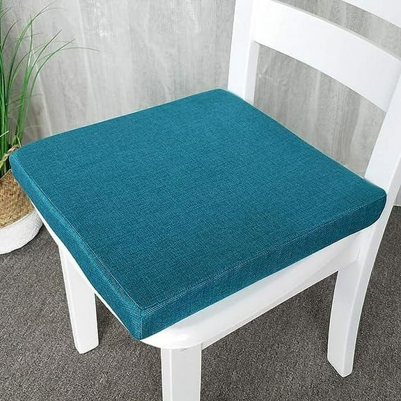 Nvzi Soft Foam Seat Cushion, Thicken Chair Pad, 20X20X2 Inches Chair Cushion with Removable Cover, for Relief and Comfort Peacock Blue