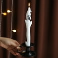 thumbnail image 4 of Twfbrm 2 Pack Halloween Taper Candles, Paraffin Wax Ghost Shaped Taper Candle, Dripless and Smokeless Dinner Candle Spooky Burning Candle Gothic Votive Candle Halloween Decorations for Party Wedding, 4 of 6