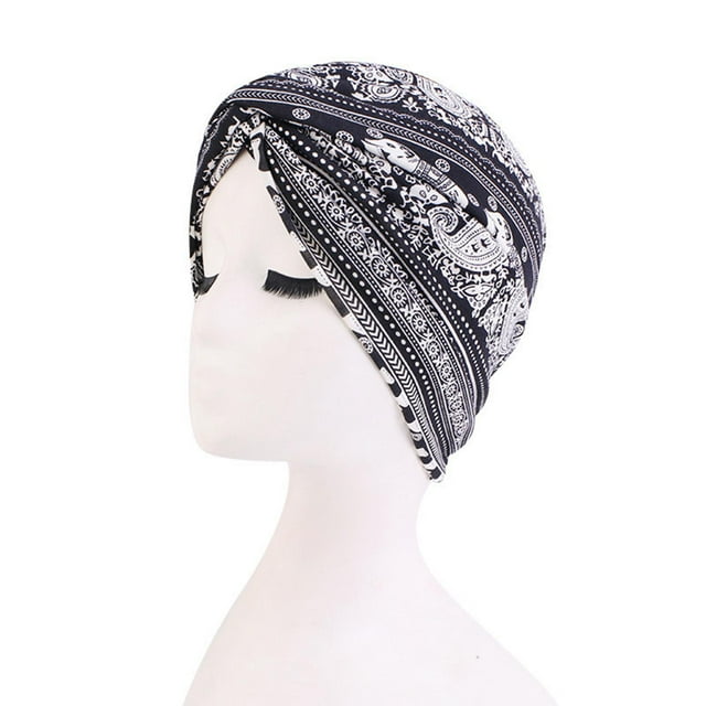 Sombrero Turbante Étnico Macarena para Mujer Negro