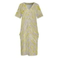 thumbnail image 6 of Abstract Gold Purple Wavy Lines Loose Pocket Dress Dresses Summer Summer Dresses for Women, 6 of 9