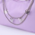 thumbnail image 3 of Bolso Vintage mariposa cadena Color puro Mini mujer PU cuero axila bolso, 3 of 4