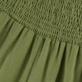 thumbnail image 4 of RPVATI Women Linen Pants Wide Leg Boho Smocked Flowy Elastic High Waisted Palazzo Pants Summer Casual Ruffle Hem Beach Boho Vacation Pants with Pockets Army Green 3XL, 4 of 5