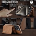thumbnail image 2 of ELEHOLD Case for iPhone 15 Pro Max, Magnetic 2 in 1 Detachable Leather Wallet Case with Card Holder & Stand,Brown, 2 of 6