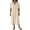 *Beige, variant on Women's Cotton-Linen Short Sleeve Shirt Dress,Ladies Collared Half Button Midi Dresses,Summer Baggy Beach Vacation Dresses for Women,Army Green,S-2XL