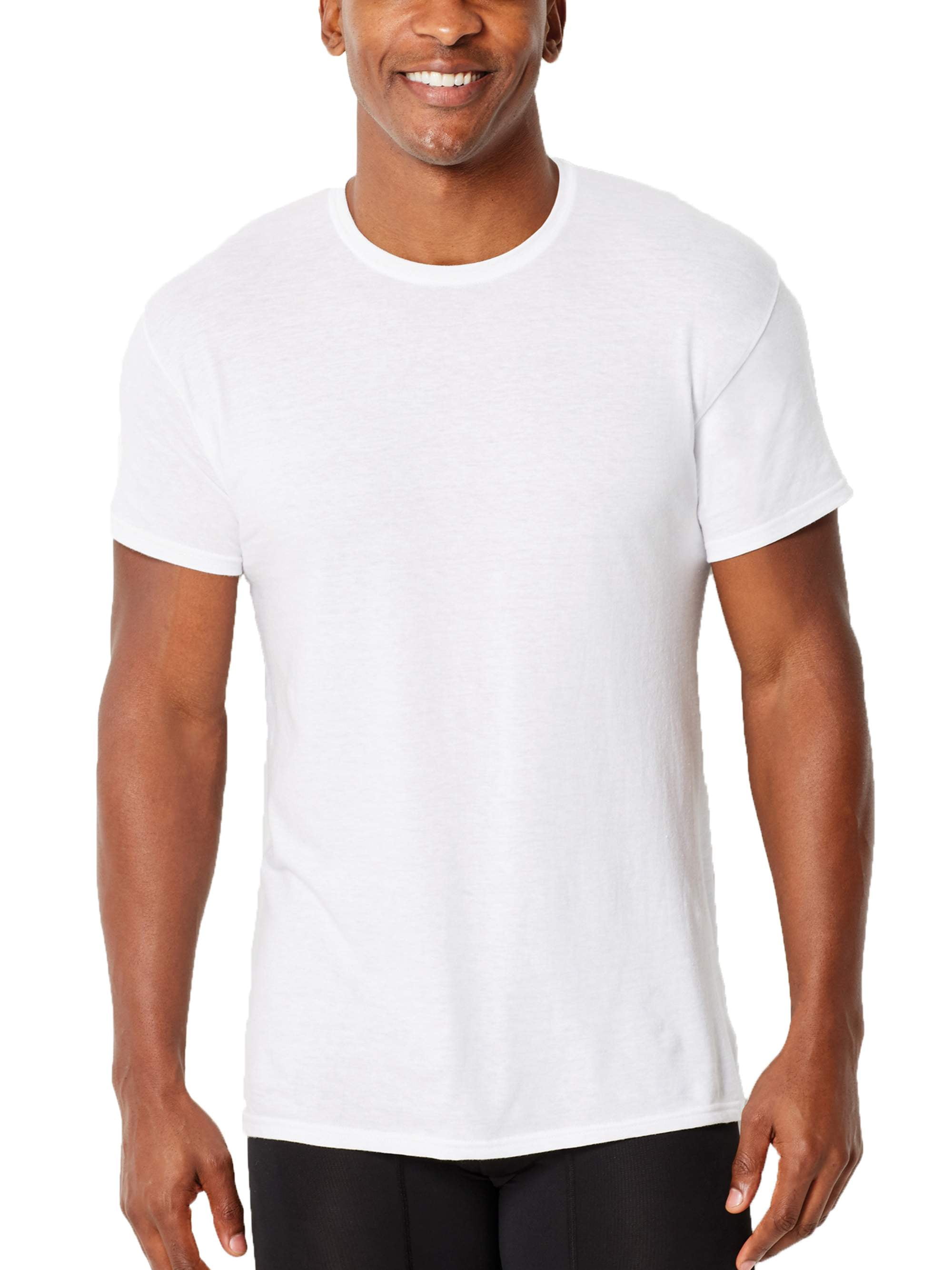 Hanes - Hanes Mens ComfortFlex Fit White Crew T-Shirt, 4 Pack - Walmart.com