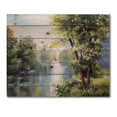 thumbnail image 3 of Designart 'Lake In The Forest Summer Day - Landscape' Lake In The Forest Summer Day - Lake House Print on Natural Pine Wood, 3 of 5