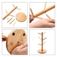 thumbnail image 4 of Bamboo Coffee Mug Tree,Mug Rack, Coffee Cup Holder for Countertop, Wooden Coffee Cup Holder Stand, Coffee Mug Holder with 6 Hooks, 4 of 8