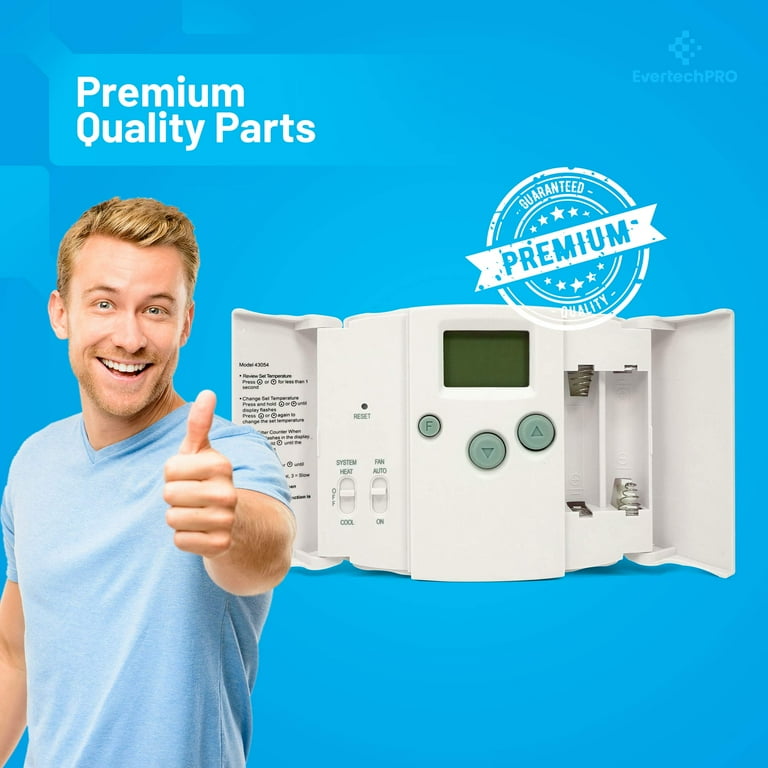 EvertechPRO 43054 Digital Wall Thermostat Replacement for