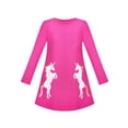 thumbnail image 1 of Robe Fille Fuchsia Rose Unicorn Sequins Brodés Manches Longues 8 Ans, 1 of 1