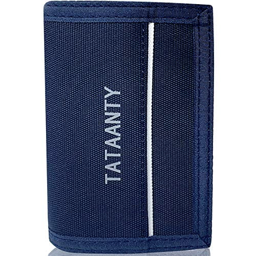 Men's Wallet,Kids Wallets for Teens Boys with Velcro Keychain Trifold Canvas Wallet with Coin