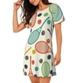 thumbnail image 2 of Fotbe Racket and Tennis Ball Bata de Dormir para Mujer con Estampado, Camisón de Algodón de Manga Corta, Ropa de Dormir Casual, 2 of 6