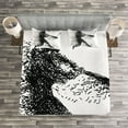 thumbnail image 3 of Ambesonne Abstract Quilted Bedspread Set 3 Pcs, Baseball Player, King Size, Charcoal Grey White, 3 of 3