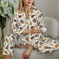 thumbnail image 6 of Fuzoiu Guitar Print Women's Long-Sleeved Pajama,Lounge Button Down Nightwear,Womens Notch Collar Pajama Set-XX-Large, 6 of 7