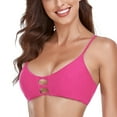 thumbnail image 4 of RELLECIGA Women's Neon Rose Strappy Longline Triangle Bikini Top Size Small, 4 of 9