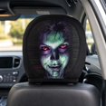 thumbnail image 4 of Ghost Face Headrest Covers, Scary Covers for Cars, Stretchy Seat Headrest Protector, Funny Cover for Auto, Vehicle, Truck, SUV, Washable Elastic Fabric, Interior Accessories（D), 4 of 6