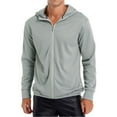 thumbnail image 4 of Raenseen Men's Hiking Shirts UPF 50+ UV Sun Protection Long Sleeve Zipper Hoodie Jacket Outdoor Grey 3XL, 4 of 8