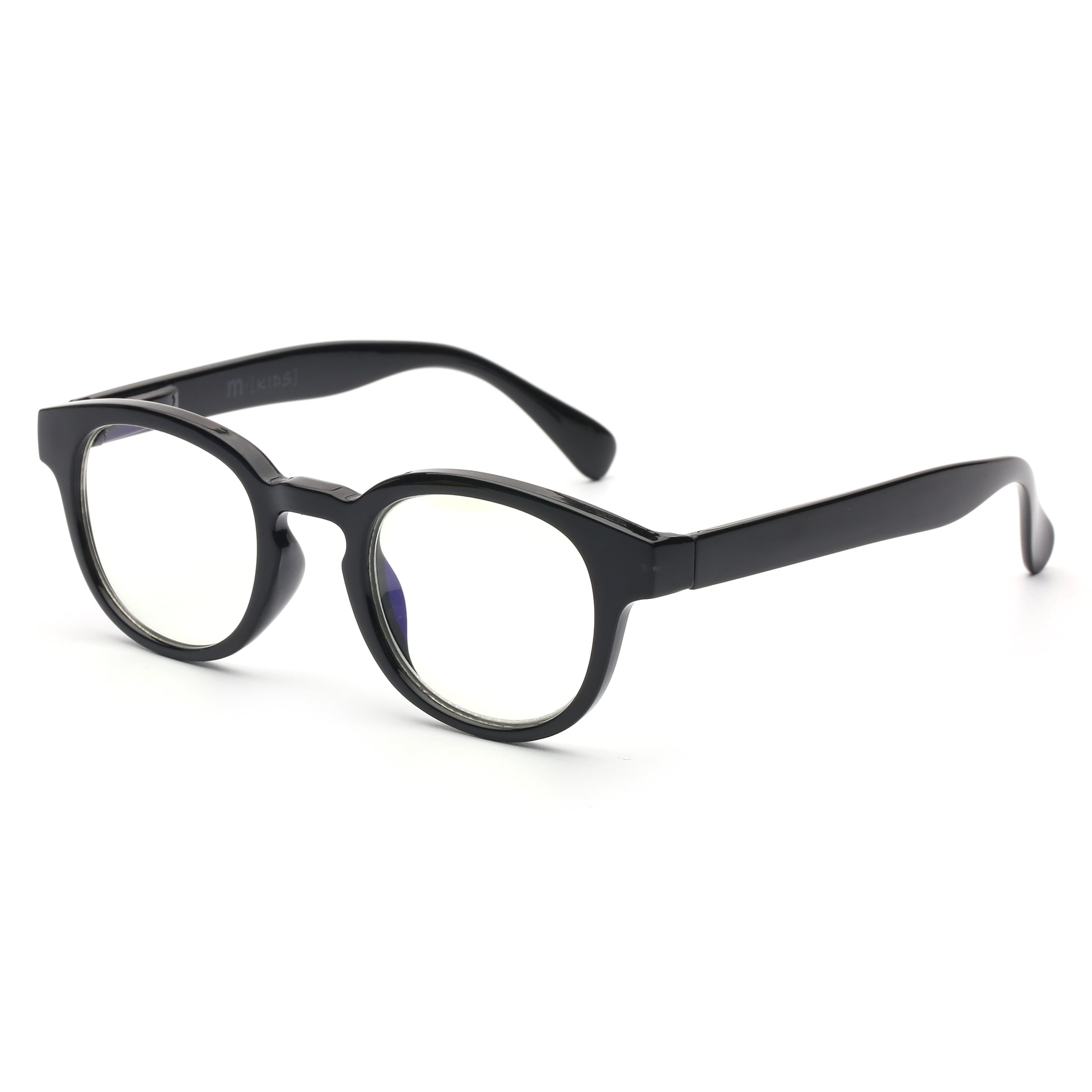 M+ Plano Blue Light Lens Injection Kids Unisex Frames, Felix, Black, 41.0-20.5-129, with Case