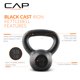 thumbnail image 3 of Kettlebell CAP Barbell de hierro fundido negro de 4,5 kg, 3 of 8