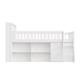 thumbnail image 6 of Harper & Bright Designs Full Low Loft Bed with Storage & LED Headboard, Wood Loft Bed with Storage Bookcase, Shelves and Guardrails, White, 6 of 9