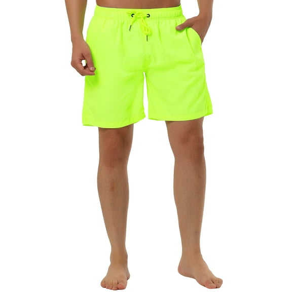 INSPIRE CHIC Men's Summer Casual Beach Drawstring Surfing Mesh Lining Board Shorts Yellow 30