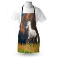 thumbnail image 3 of Horses Apron Andalusian Horse with a Majestic Dust Cloud Background Strong Desires Photo, Unisex Kitchen Bib Apron with Adjustable Neck for Cooking Baking Gardening, White Orange Green, by Ambesonne, 3 of 3