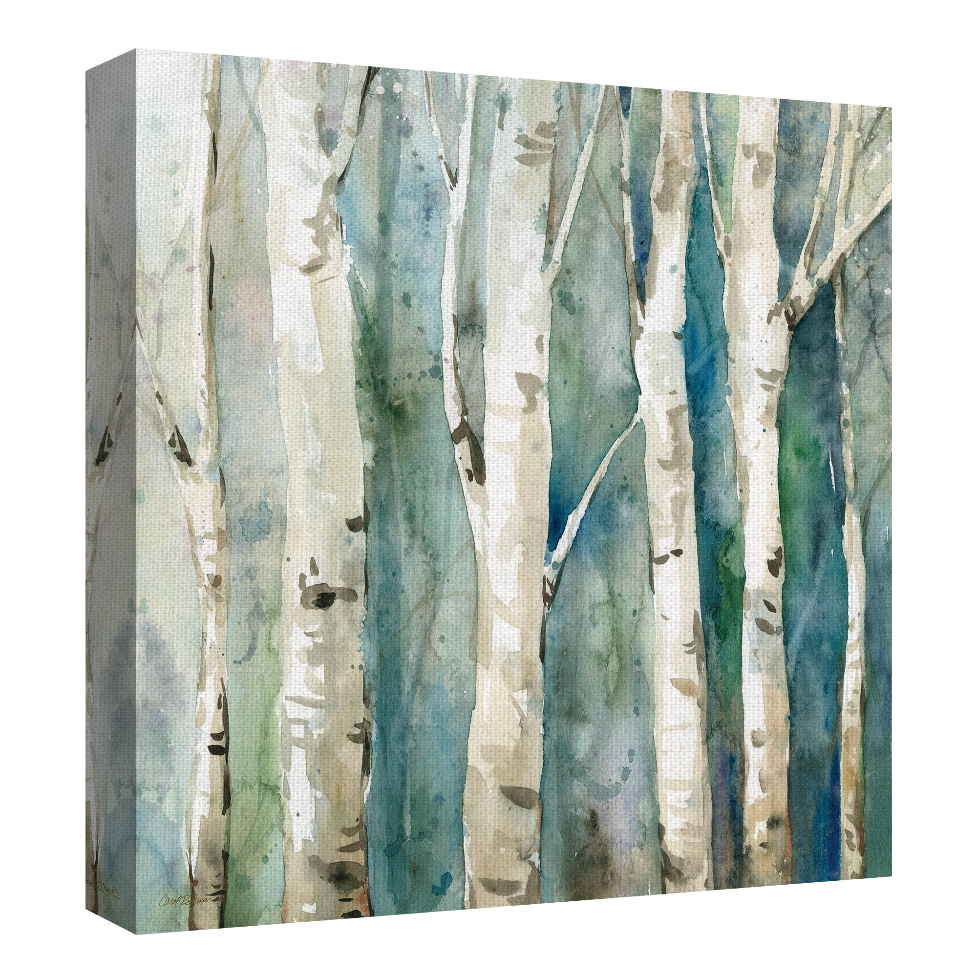 Masterpiece Art Gallery River Birch Trees II by Carol Robinson Canvas Art Print 35" x 35"