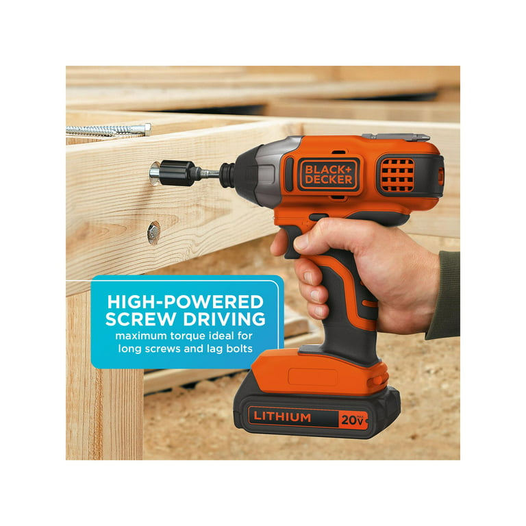 BLACK+DECKER 20-volt Max 1/4-in Cordless Impact Driver (1-Battery Included,  Charger Included) in the Impact Drivers department at