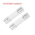thumbnail image 5 of Fusibles de cartucho automotriz 1A AC 250V 5x20mm de cerámica de acción rápida para amplificador de coche, lámpara de ahorro de energía, balasto 10 piezas, 5 of 5
