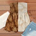 thumbnail image 4 of OIOLOYJM Womens Tube Top Spring Bandeau Strapless Hawaiian Print Peplum Top Backless Vacation Ruffle Trendy Clothes Beige XL, 4 of 4